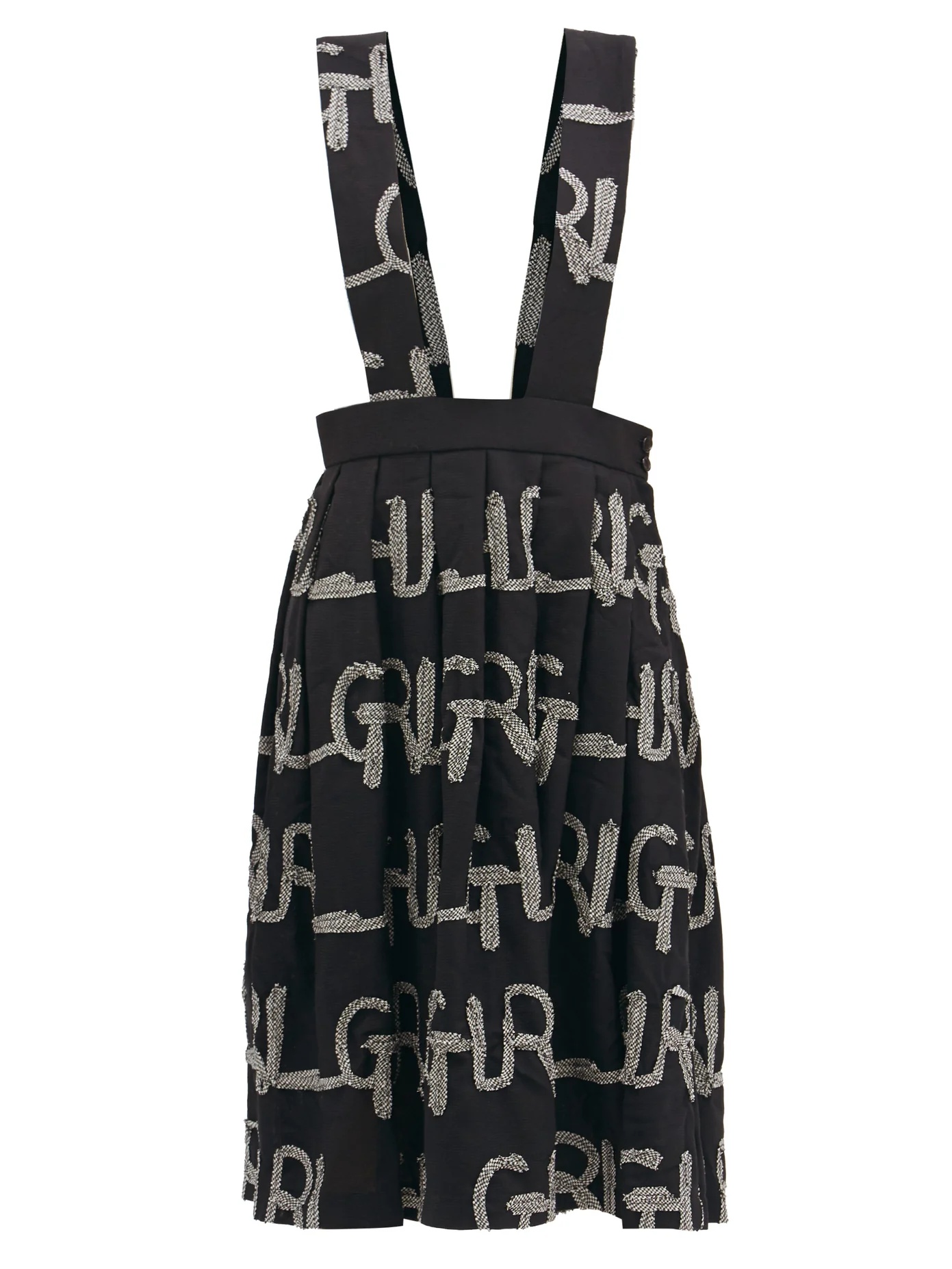 GRL-appliqué wool-twill pinafore dress - 1