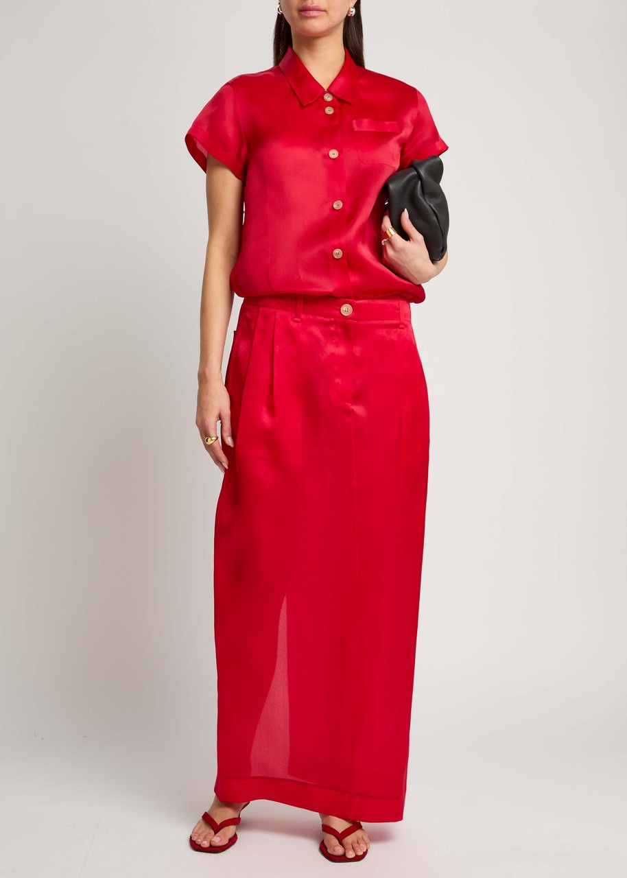 Khaite Lucian Semi-sheer Silk Maxi Skirt - 4