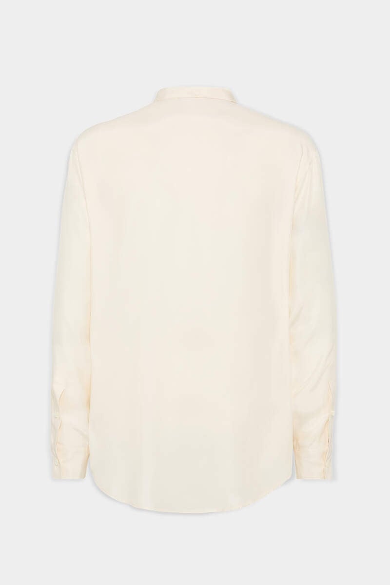 SATIN TIE DROPPED SHOULDER SHIRT - 2