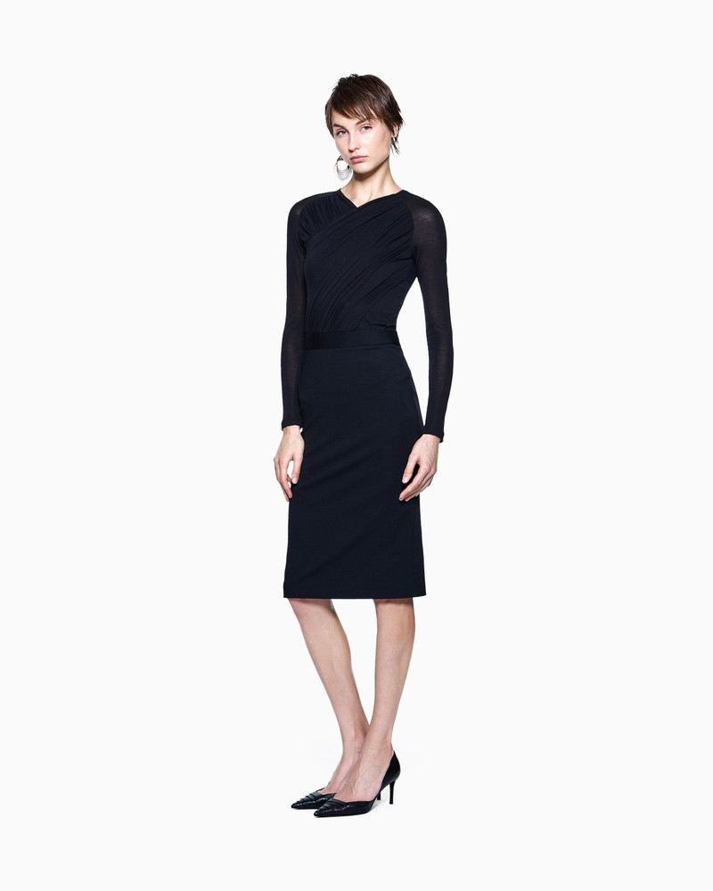GIORGIO ARMANI LYOCELL JERSEY MIDI DRESS outlook