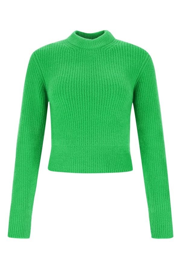 Green stretch wool blend sweater - 1