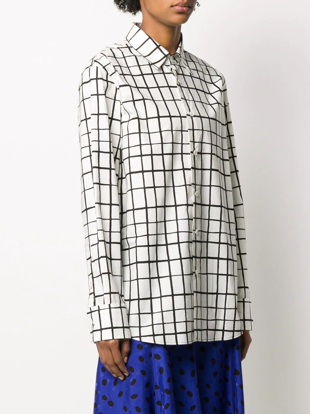 grid print shirt - 3