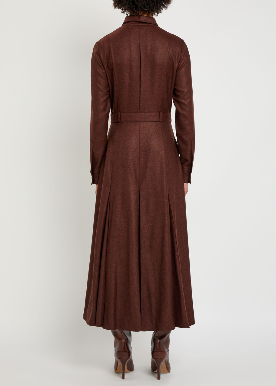 Gabriela Hearst Meyer Belted Wool-blend Midi Shirt Dress - 3