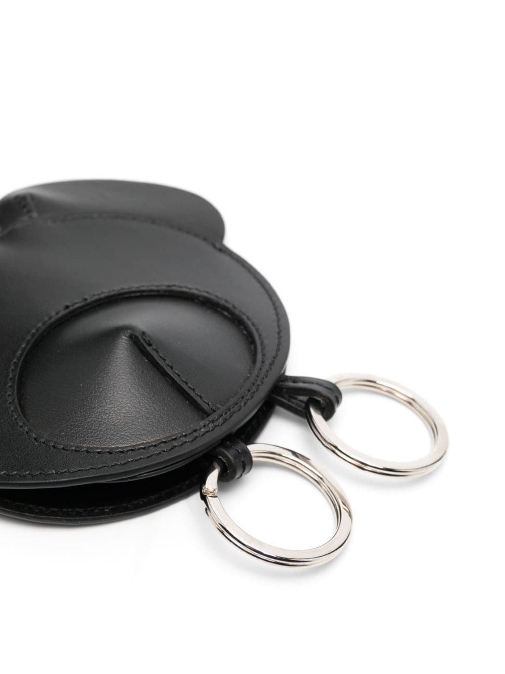 bear-shaped leather keyring - 2