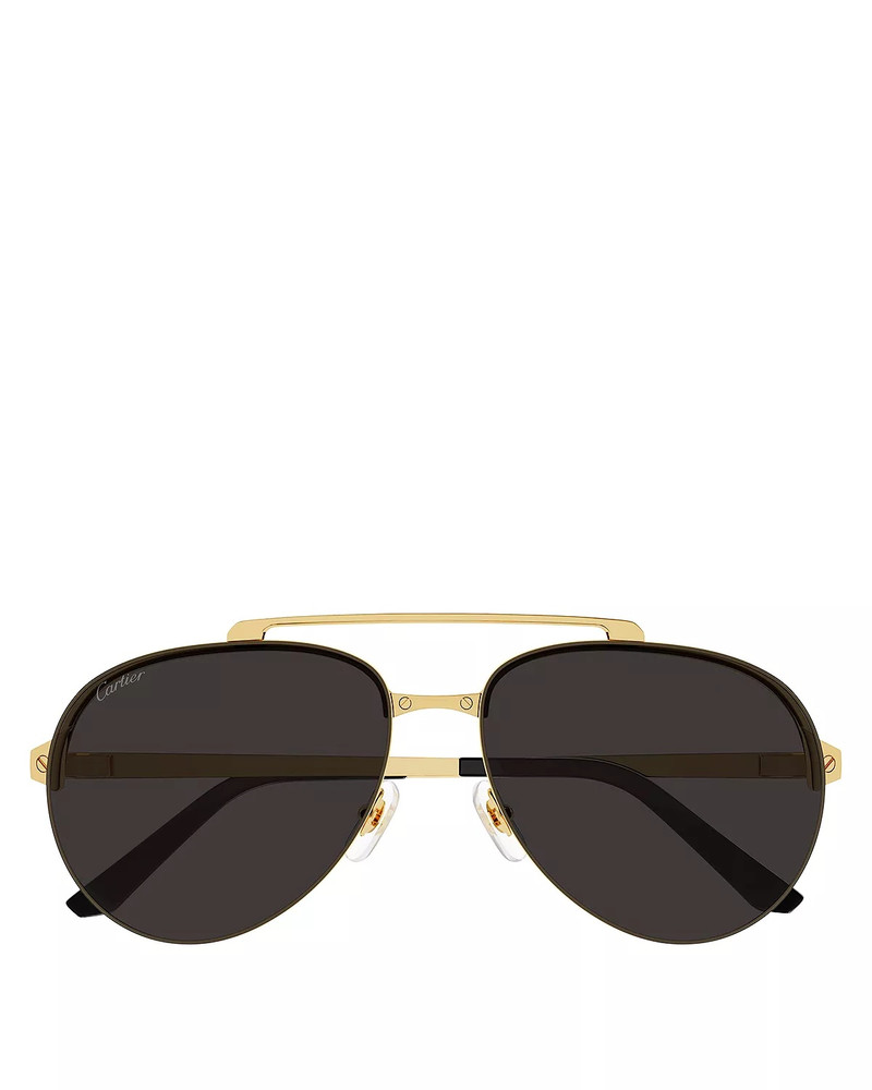 Cartier Santos Evolution 24K Gold Plated Pilot Sunglasses, 61mm outlook