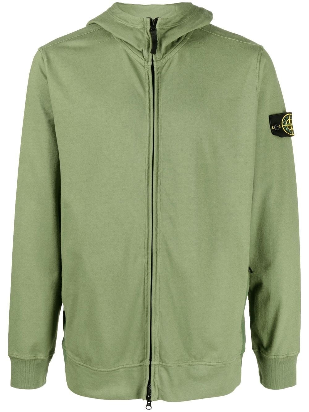 Compass-patch zip-fastening hoodie - 1