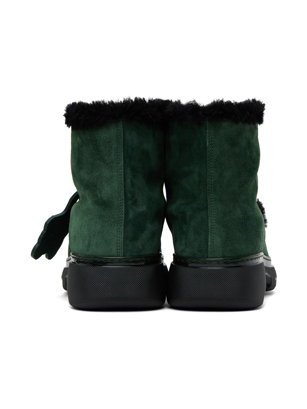 Green Shearling Creeper Boots - 2
