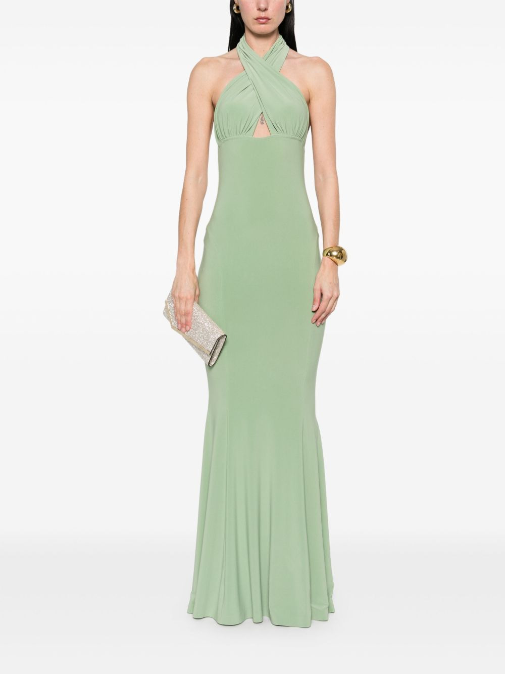 cross-halter fishtail gown - 2