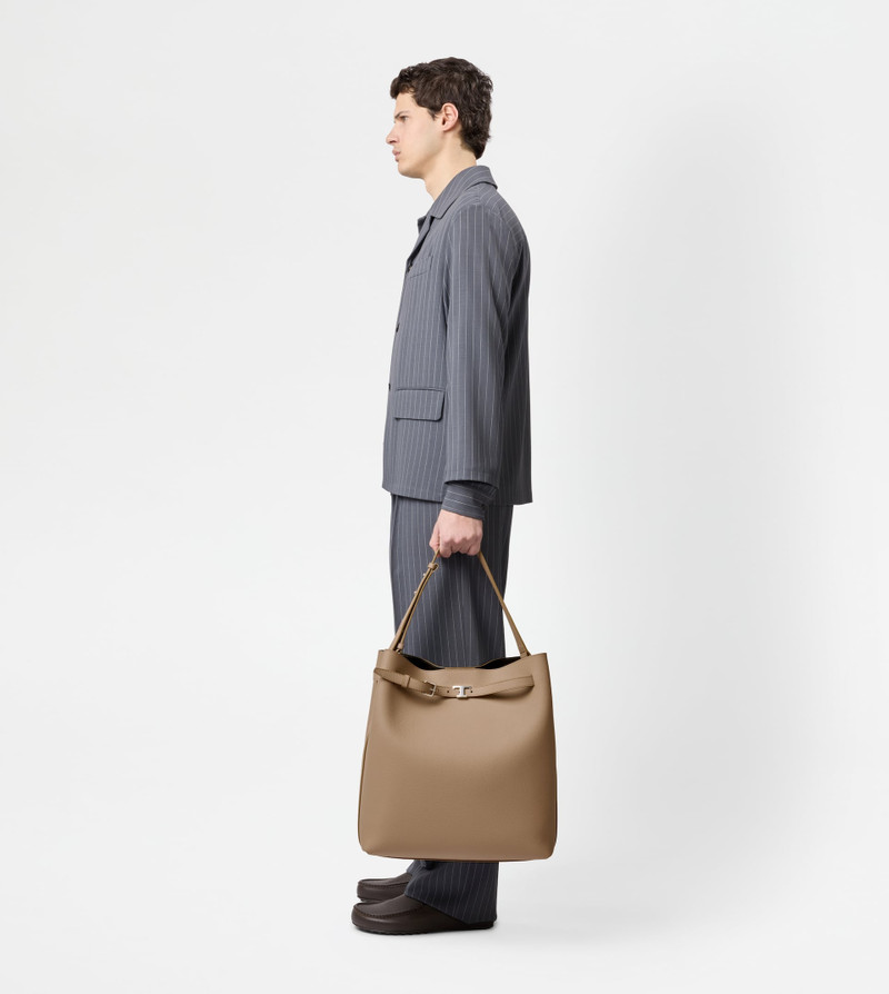 HOBO BAG IN LEATHER MEDIUM - BEIGE 7