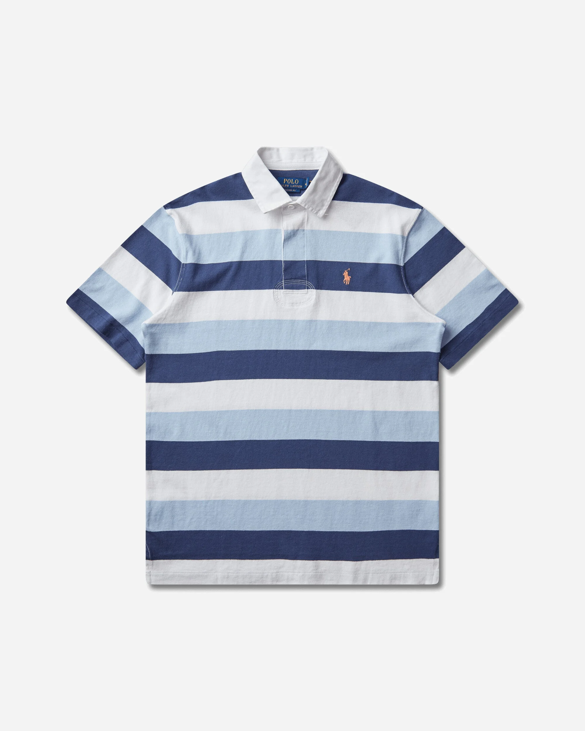 Men's Classic Fit Shortsleeve Rugby Shirt Blue - 1
