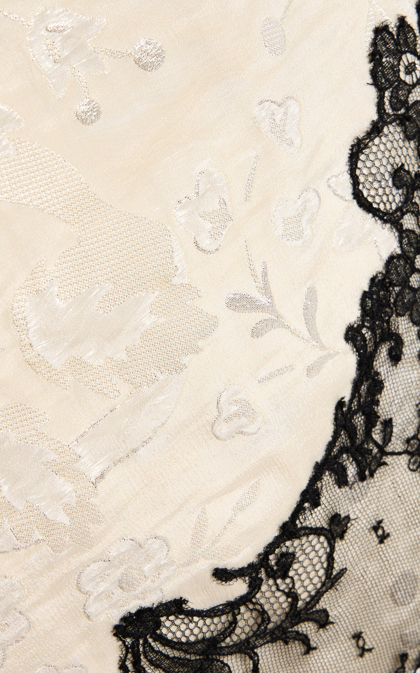 Lace-Paneled Brocade Maxi Skirt ivory - 7