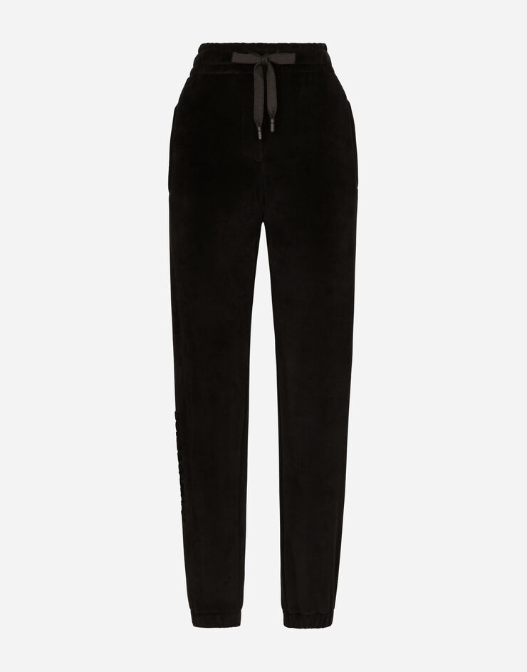 Chenille jogging pants with Dolce&Gabbana embroidery - 1