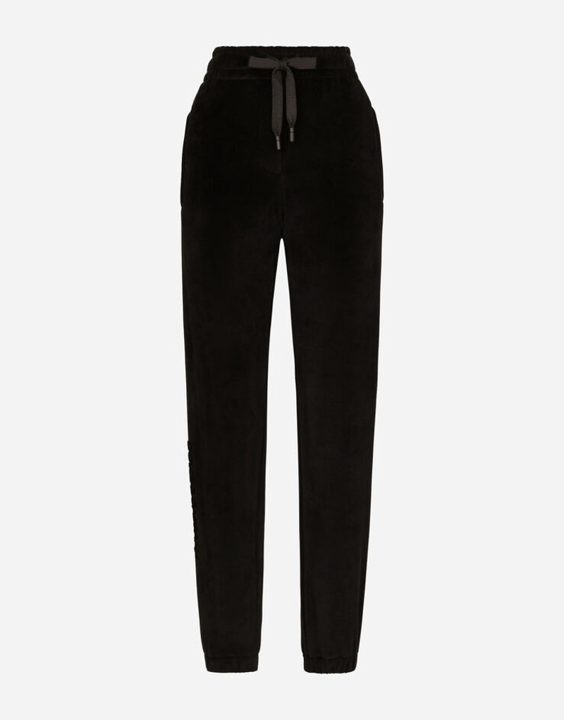 Chenille jogging pants with Dolce&Gabbana embroidery 1