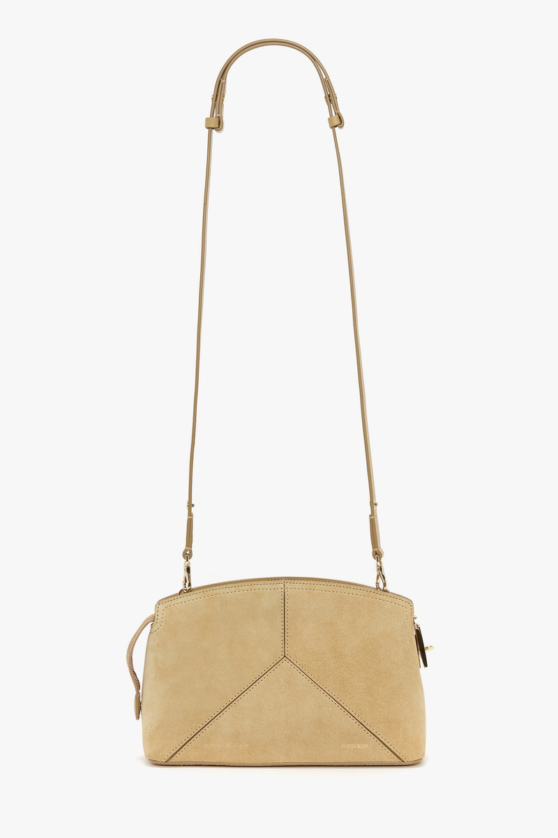 Victoria Crossbody Bag In Sand Suede 1