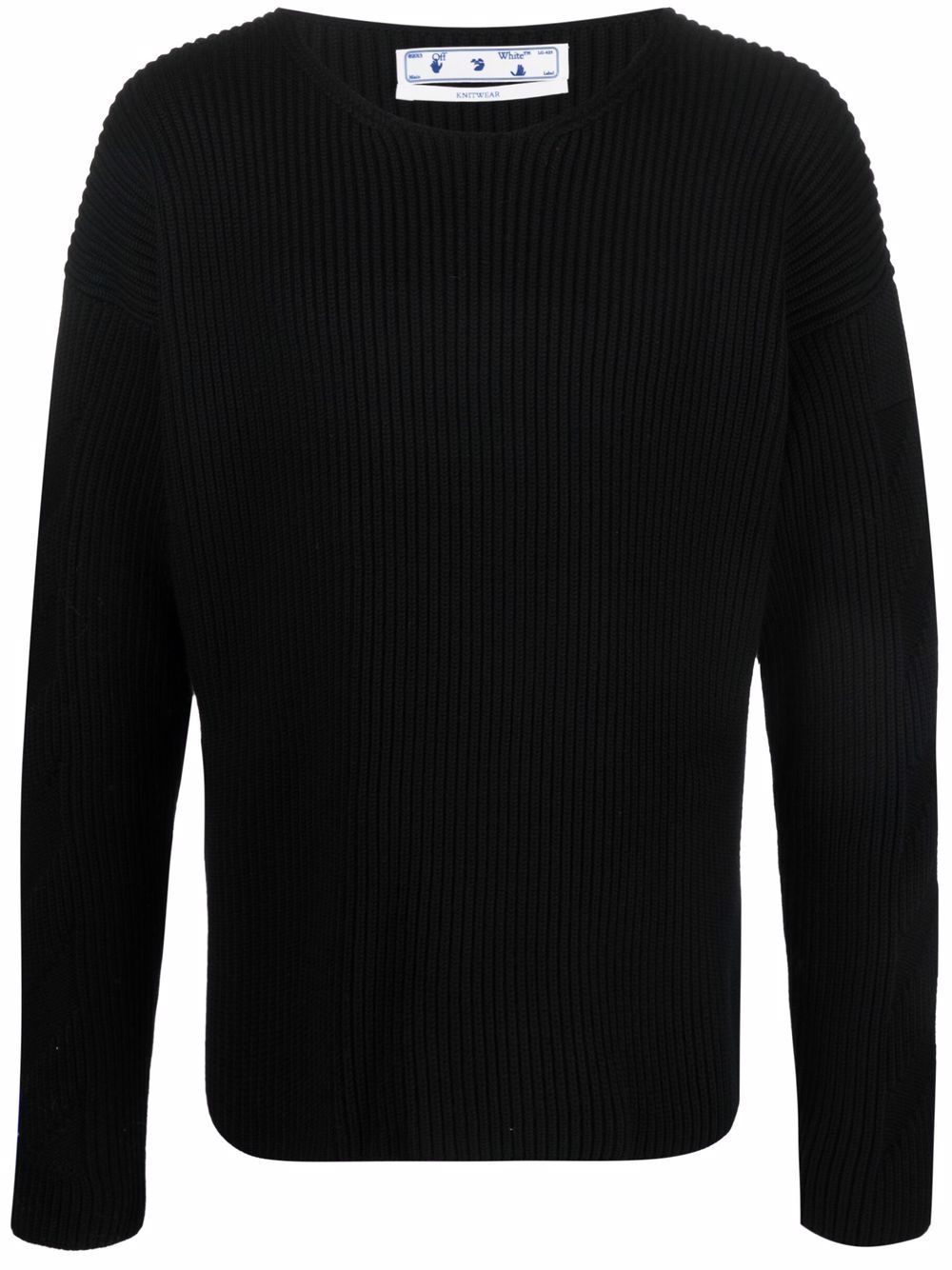 Diag stripe round-neck jumper - 1