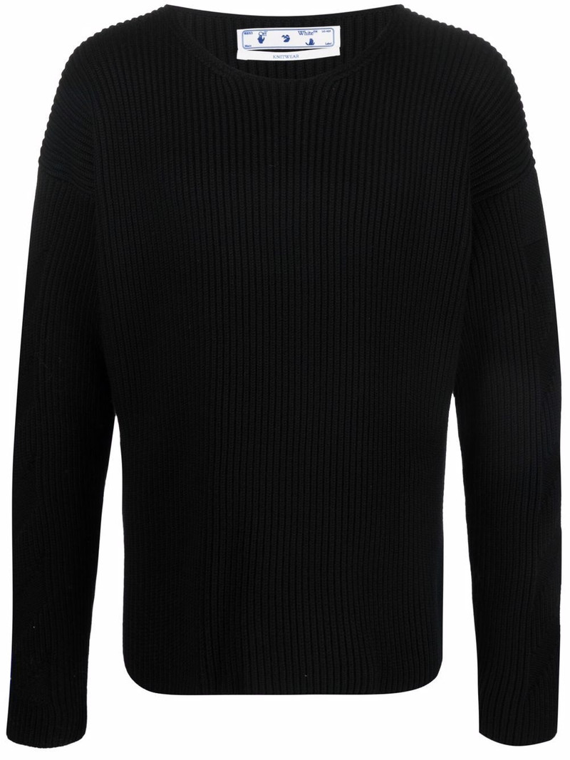Diag stripe round-neck jumper 1