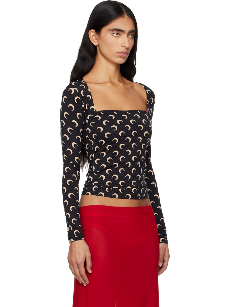 Black Moon Printed Square Neck T-shirt 2