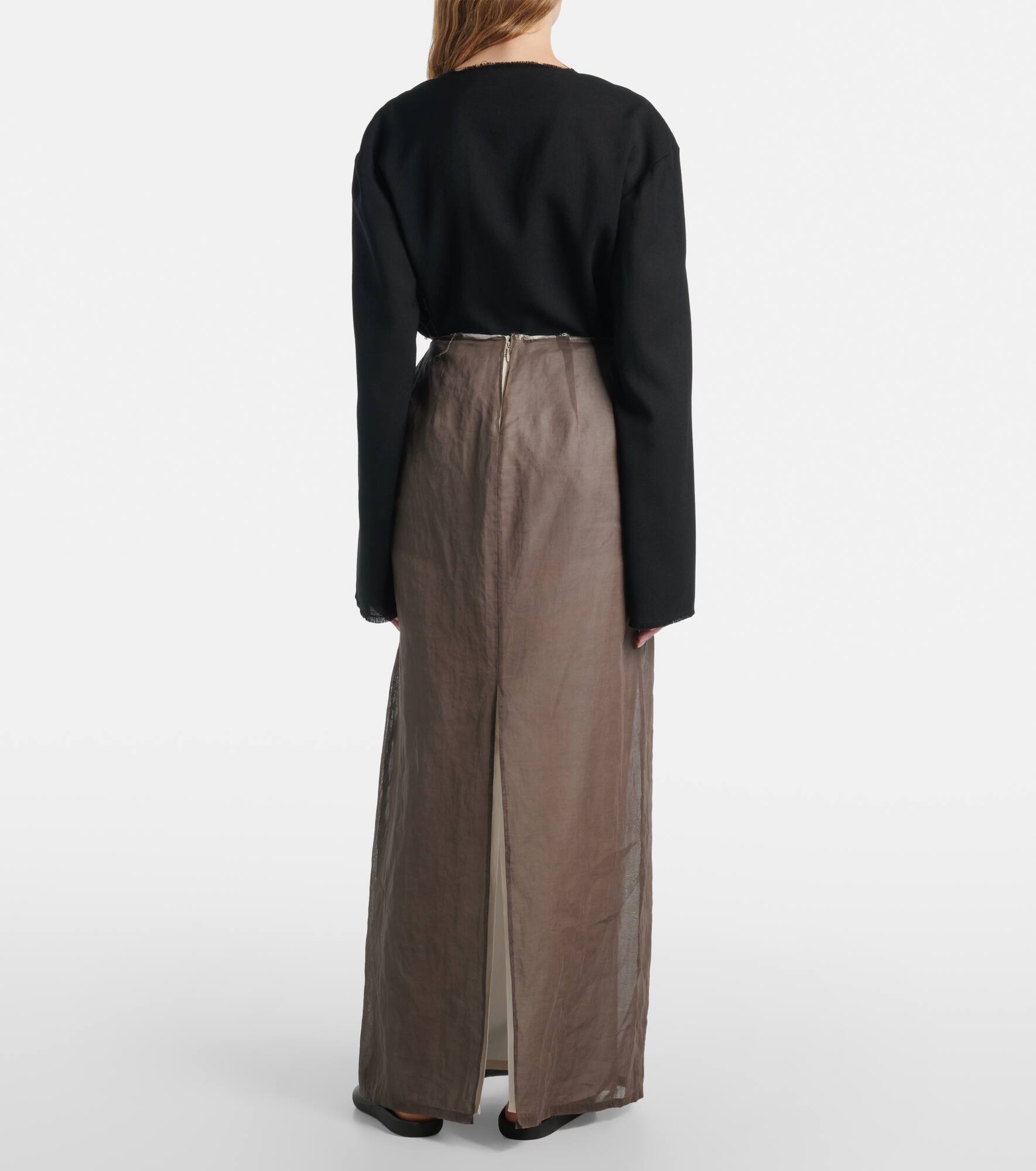 Zaira deconstructed cotton maxi skirt - 3