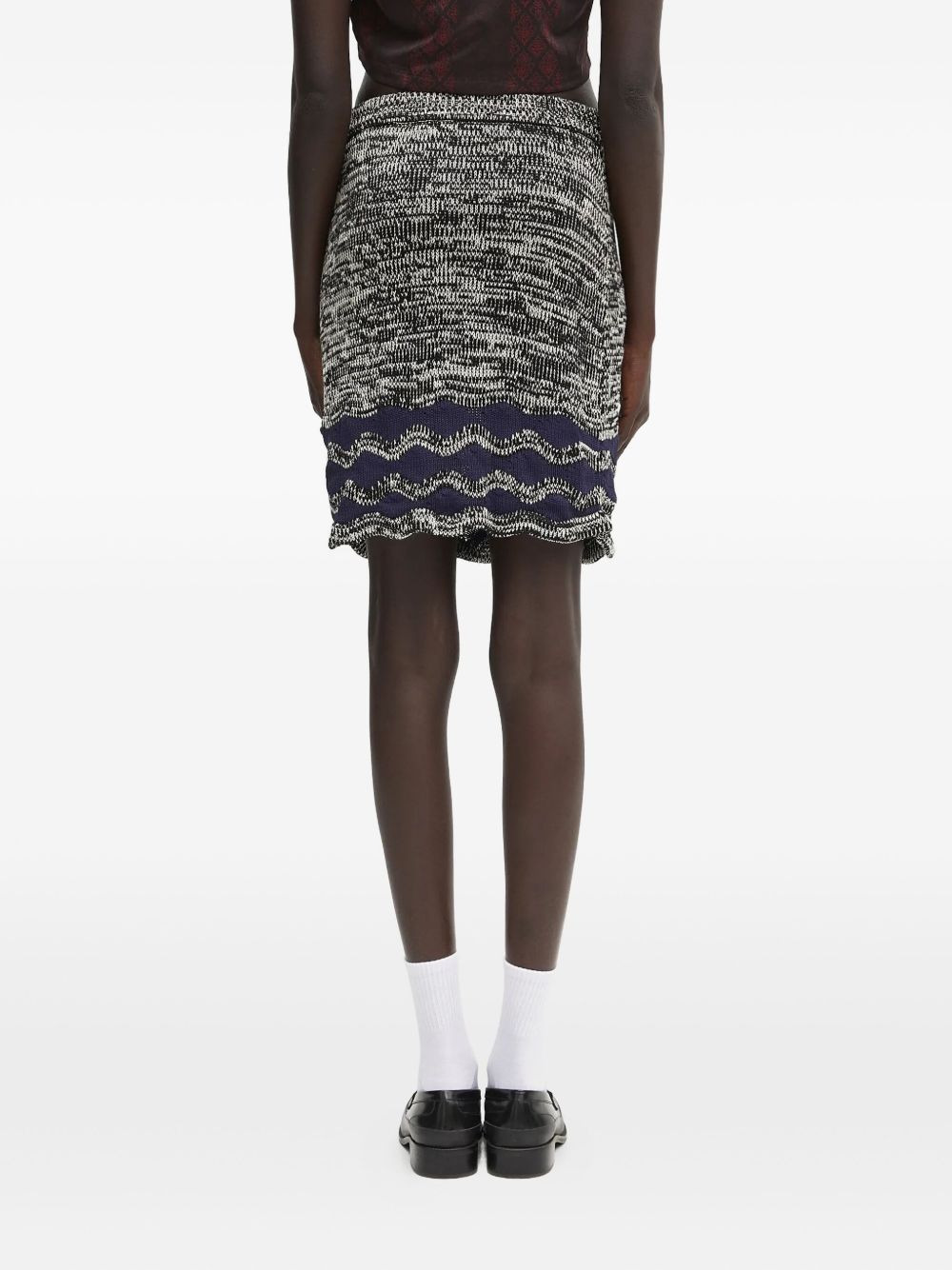 wave-pattern knitted skirt - 4