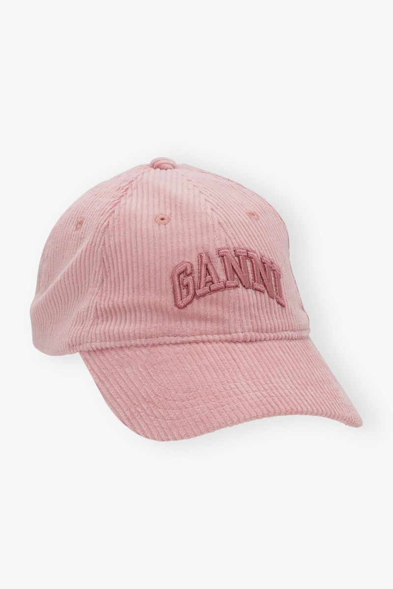 PINK CORDUROY EMBROIDERED LOGO CAP 1