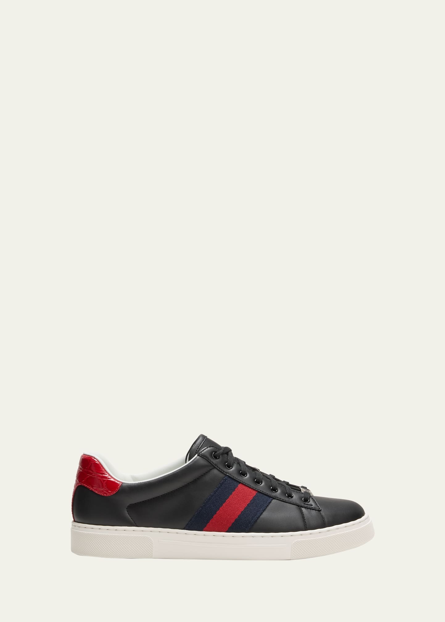 Men's Ace Leather Web Low-Top Sneakers - 1