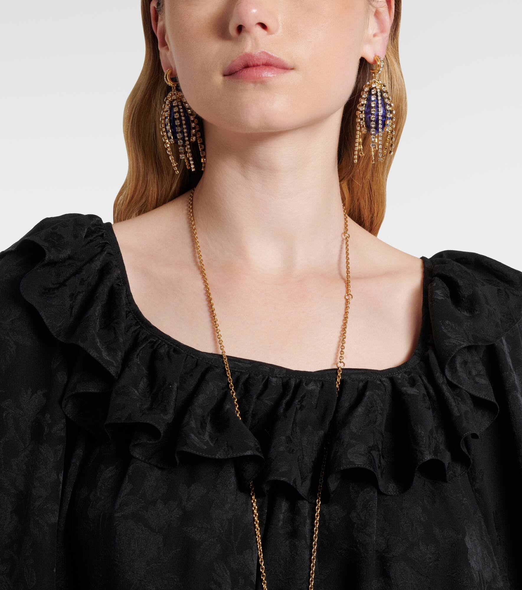 Crystal-embellished drop earrings - 6
