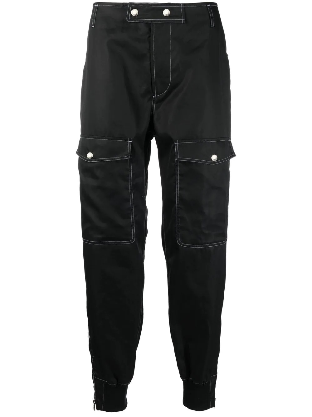 tapered-leg cargo trousers - 1