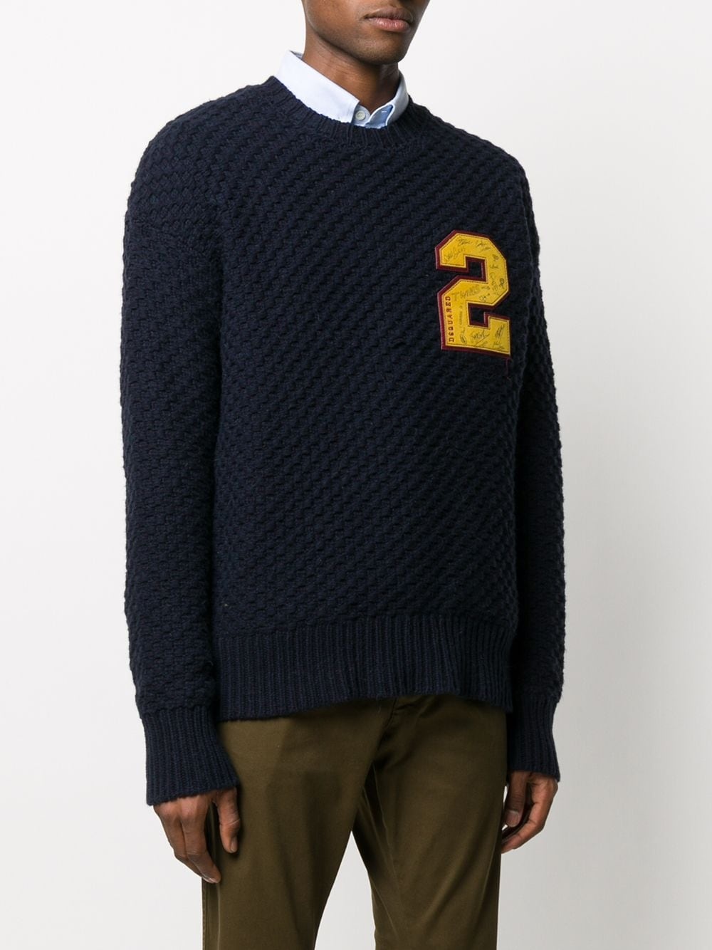 chunky knit number patch jumper - 3