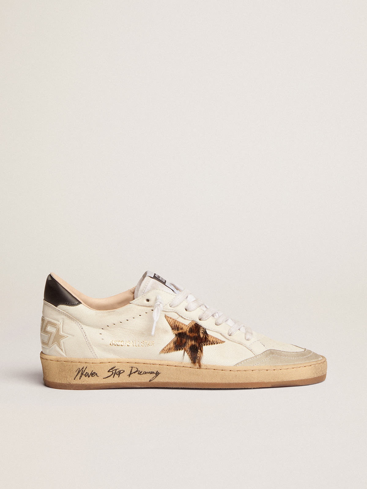 Golden Goose Ball Star sneakers with leopard-print pony skin