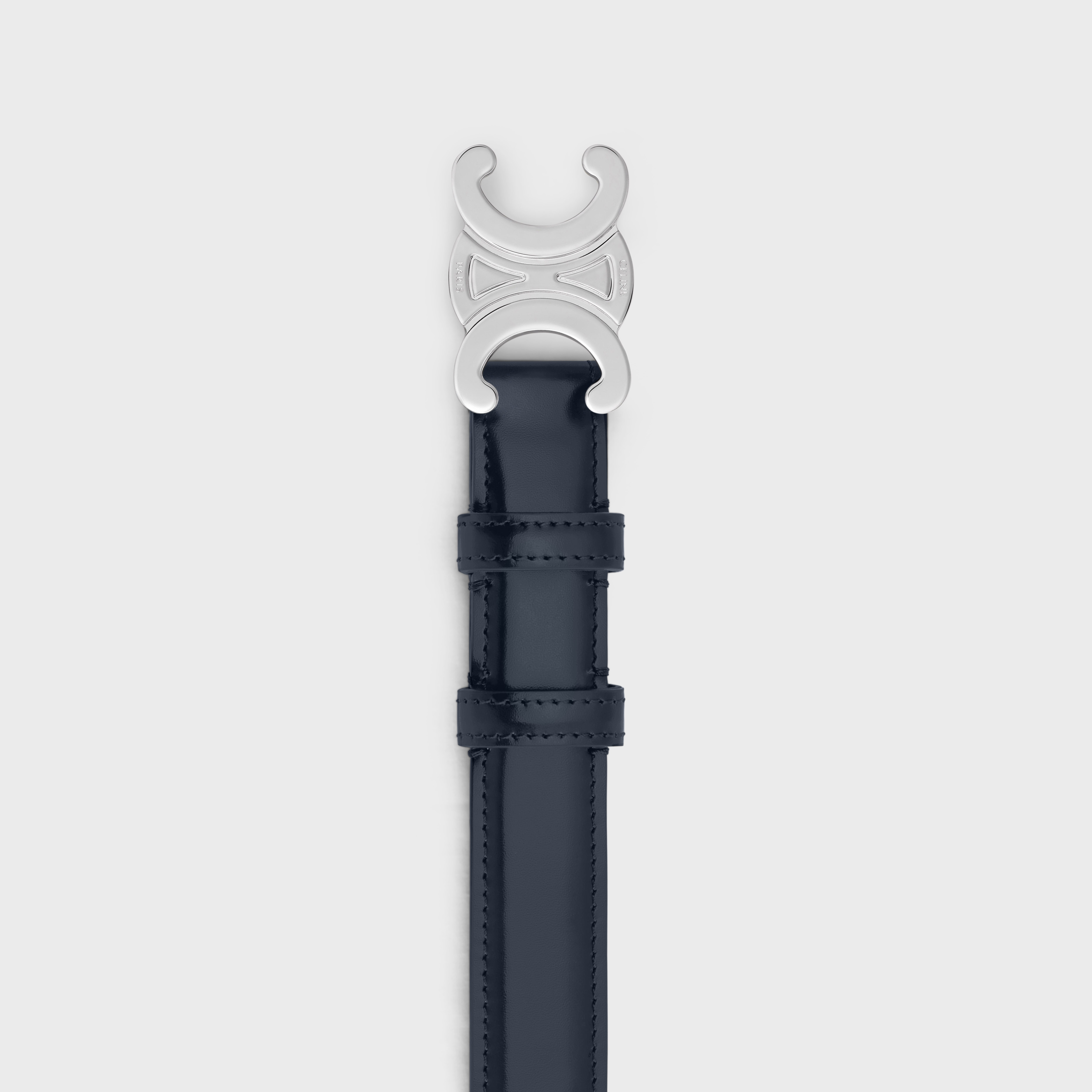 CELINE Medium Triomphe Belt in Taurillon Leather | REVERSIBLE