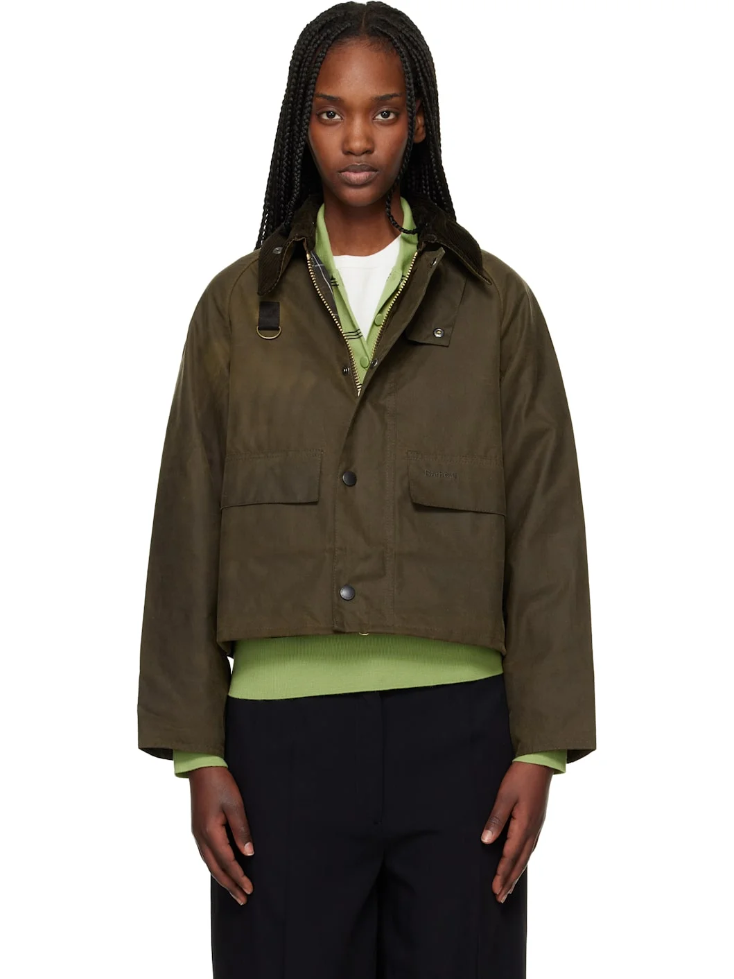 Khaki Spey Slim Waxed Jacket - 1