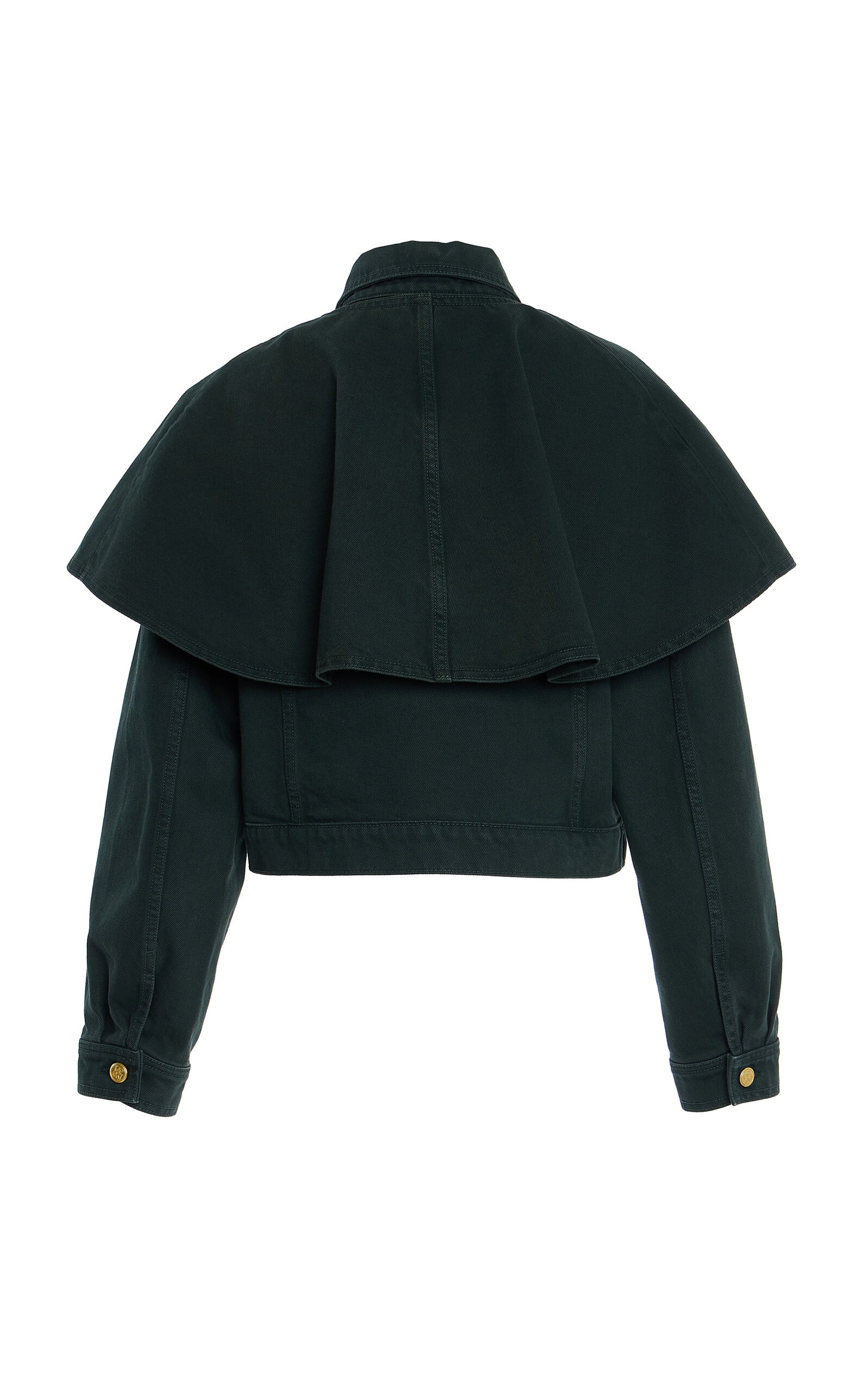 The Agata Denim Cotton Cape Jacket dark green - 3
