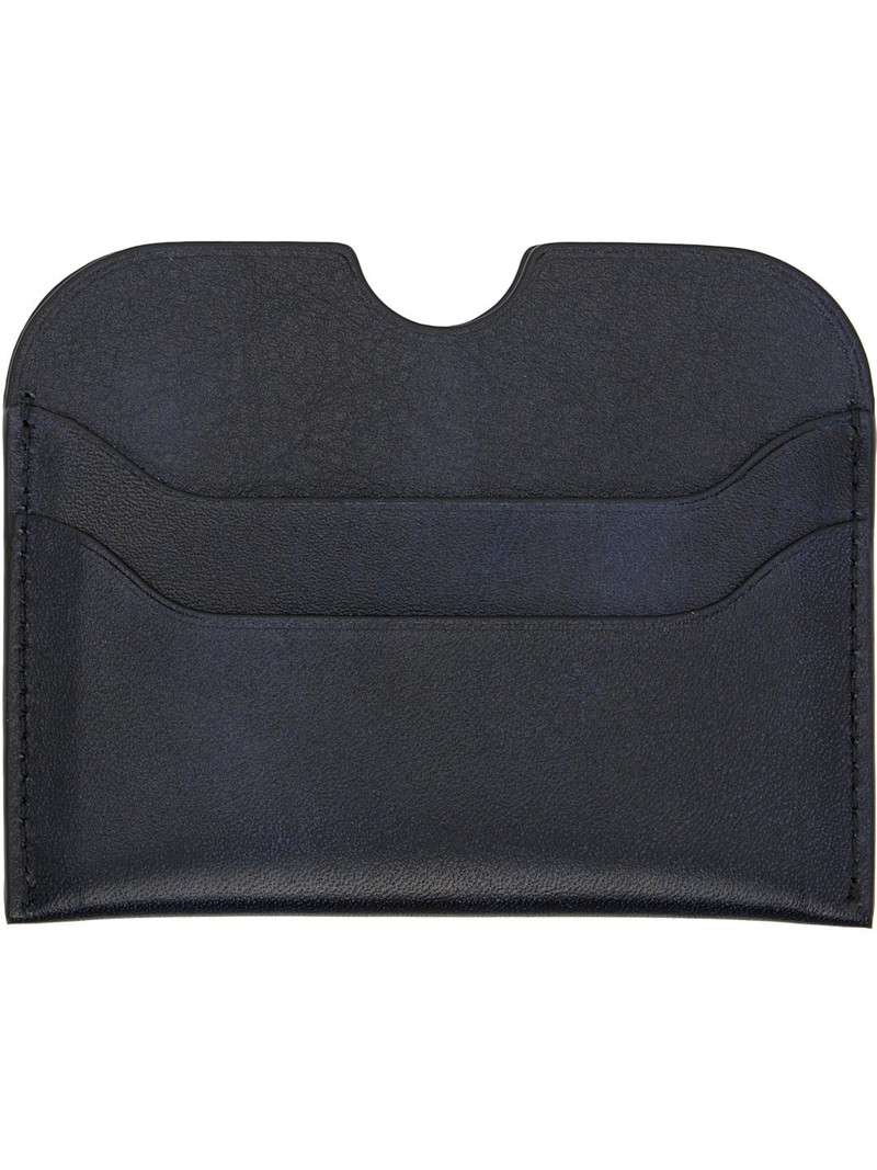 Acne Studios Navy Leather Card Holder outlook