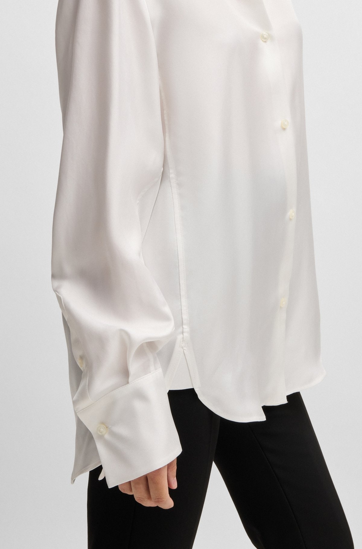 RELAXED-FIT BLOUSE IN SILK TWILL - 6