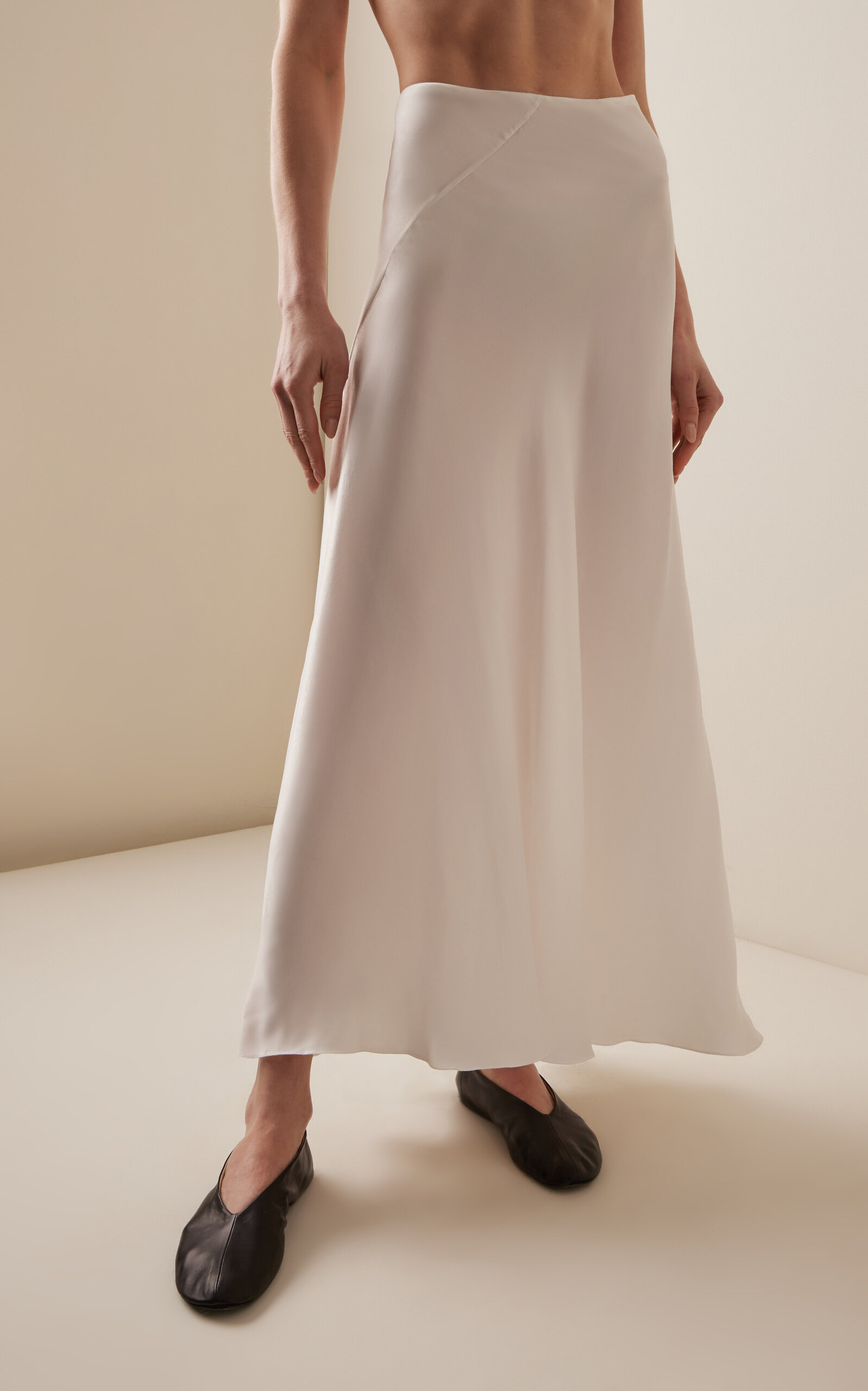 Luce Cupro Maxi Skirt white - 3