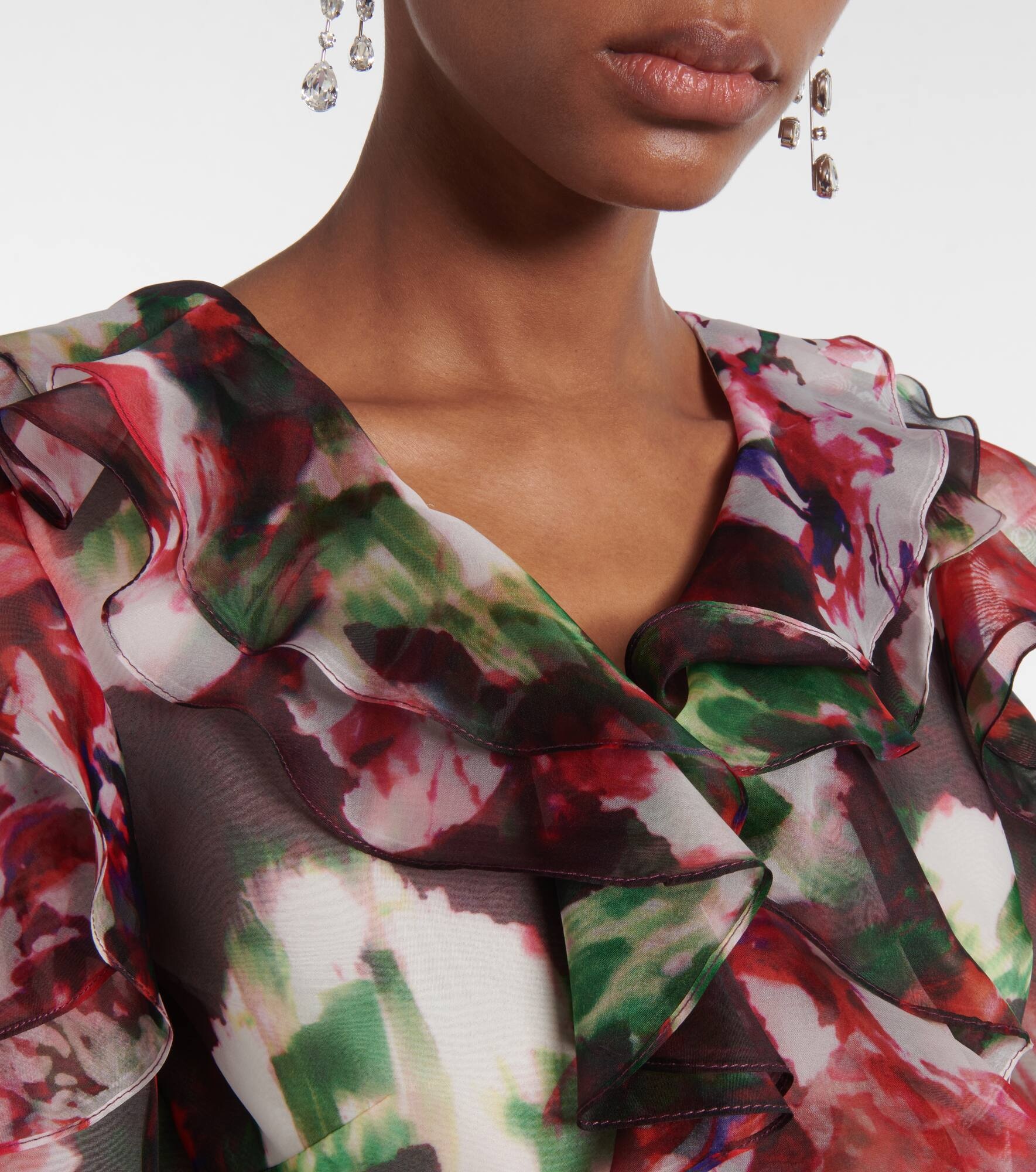 Aria ruffled silk organza maxi dress - 4