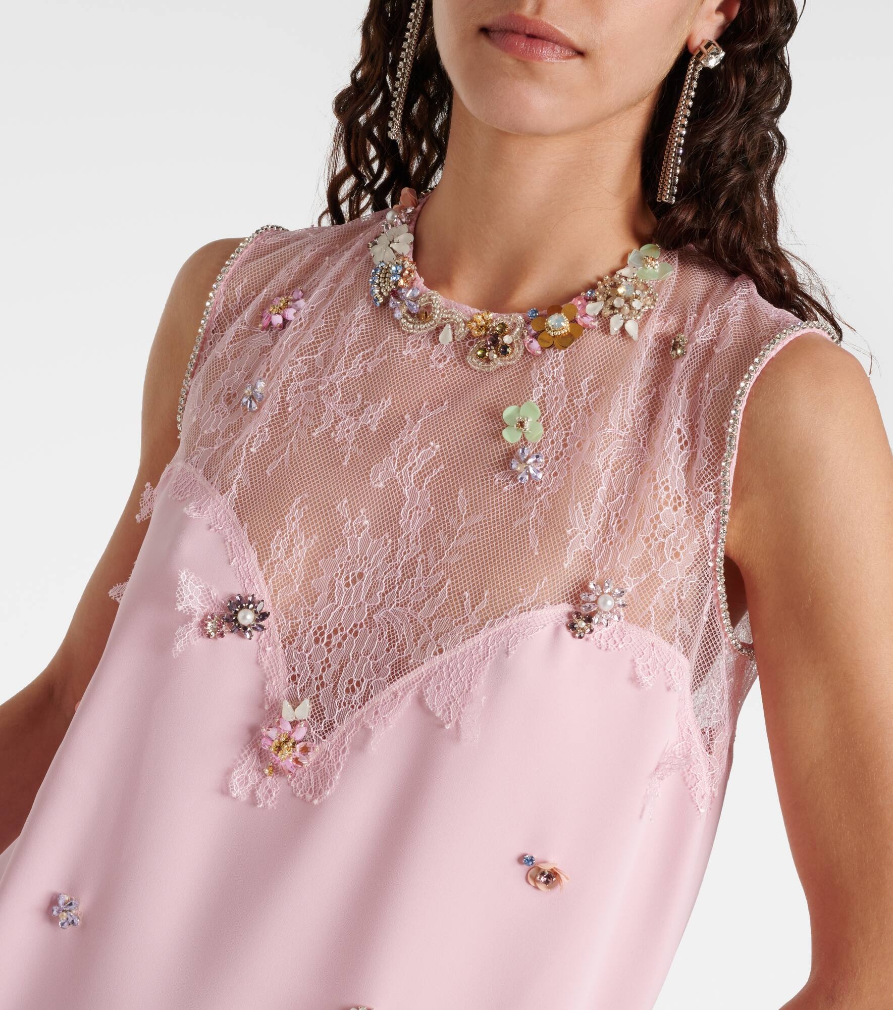 Keeva embellished crêpe and lace midi dress - 4