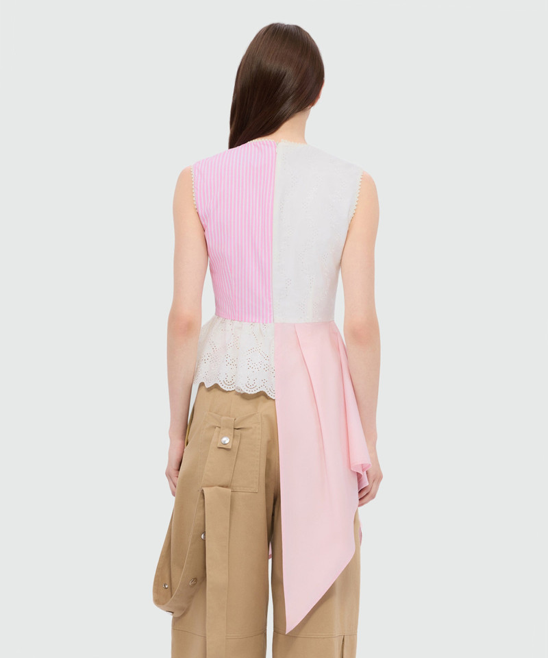 Pink patchwork poplin and Sangallo top 3