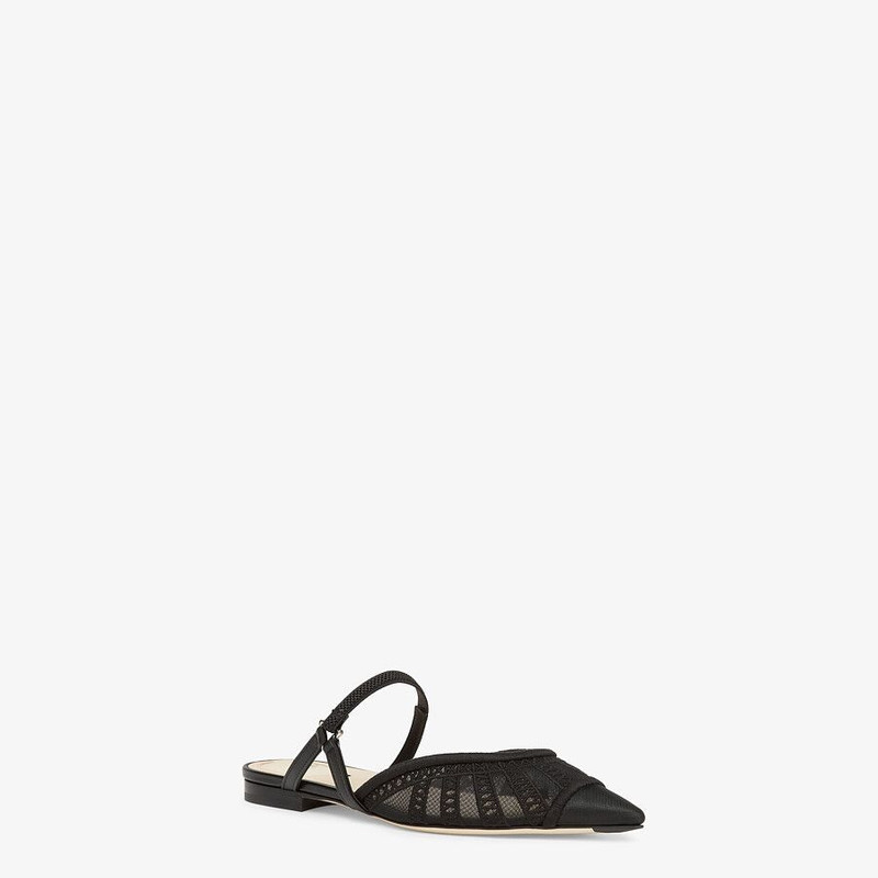 FENDI Black micromesh sabots outlook