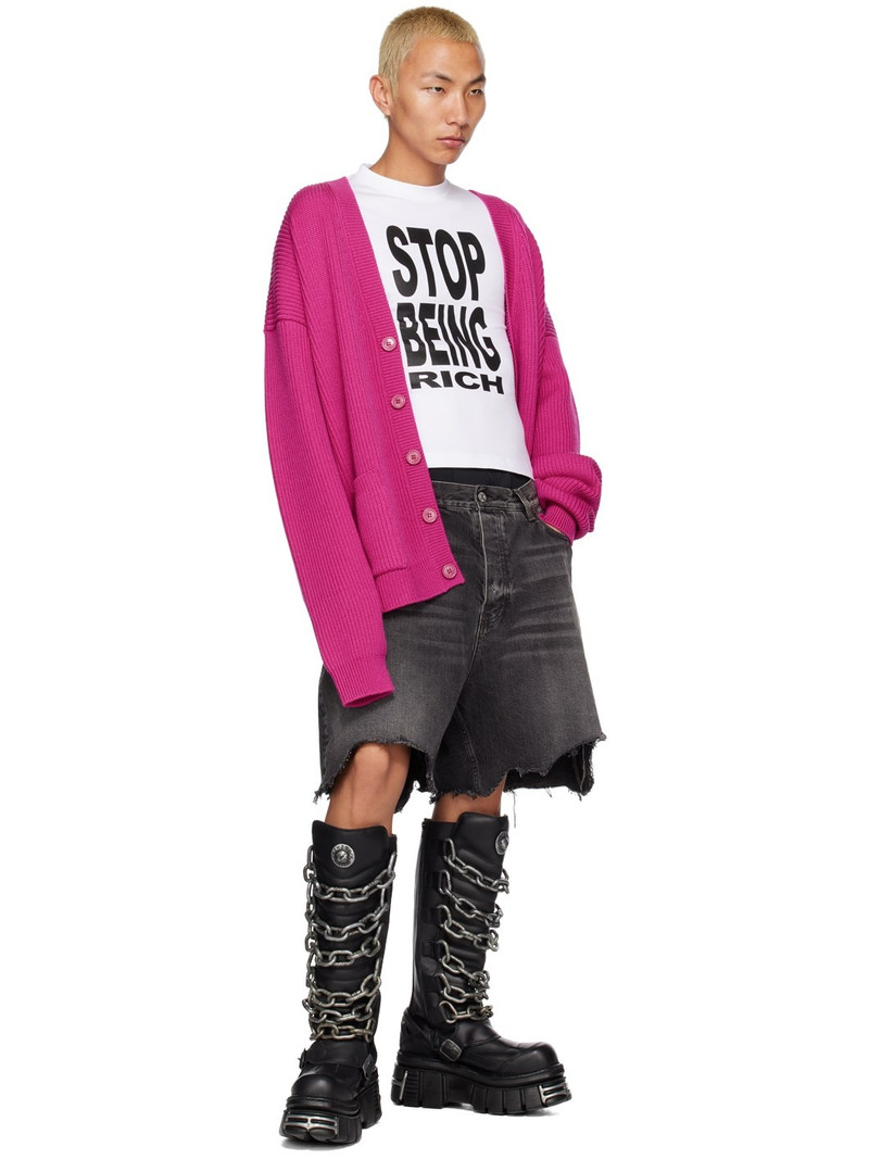 VETEMENTS White 'Stop Being Rich' T-Shirt outlook