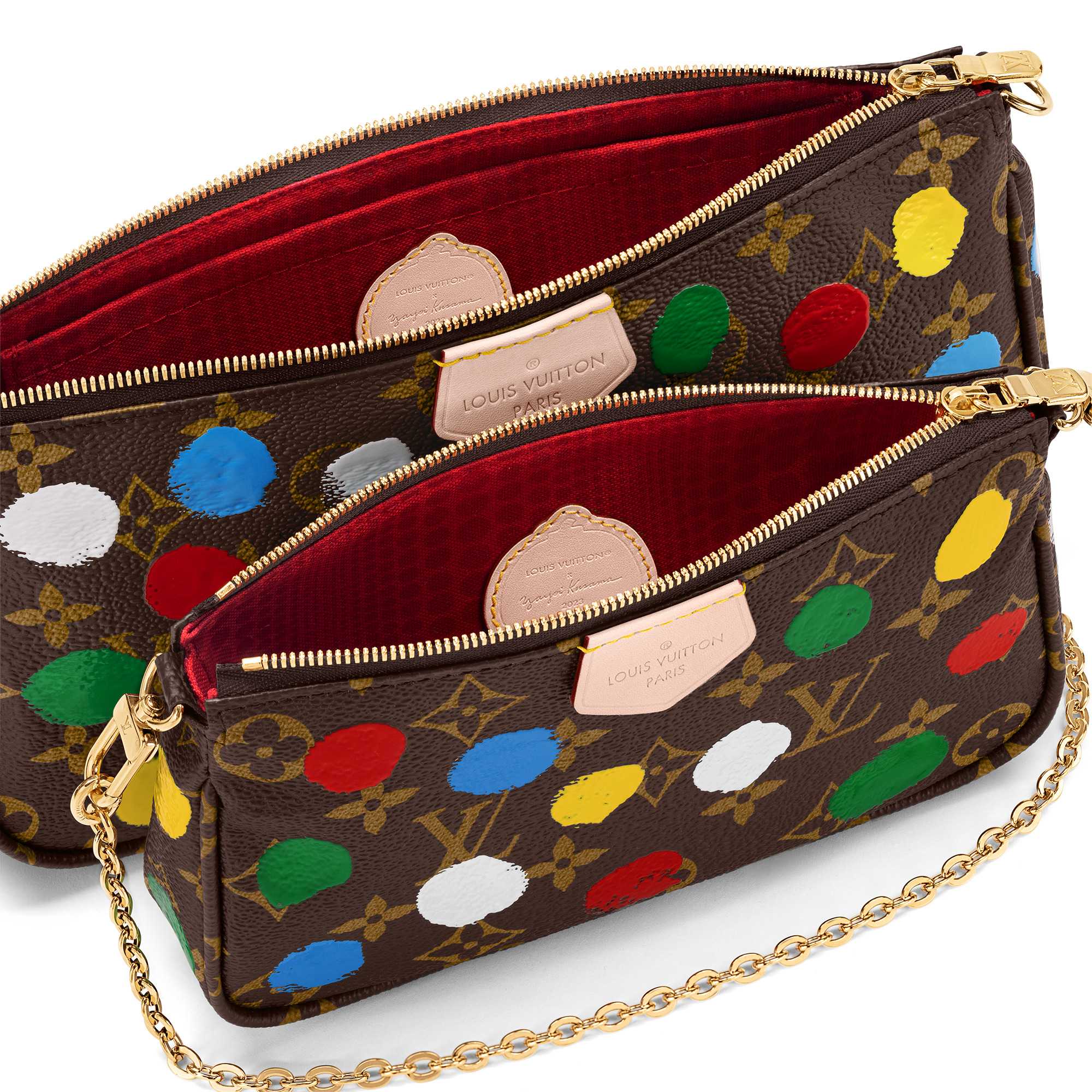 Louis Vuitton Pattern Print, White Monogram Multicolor Pochette Accessoires