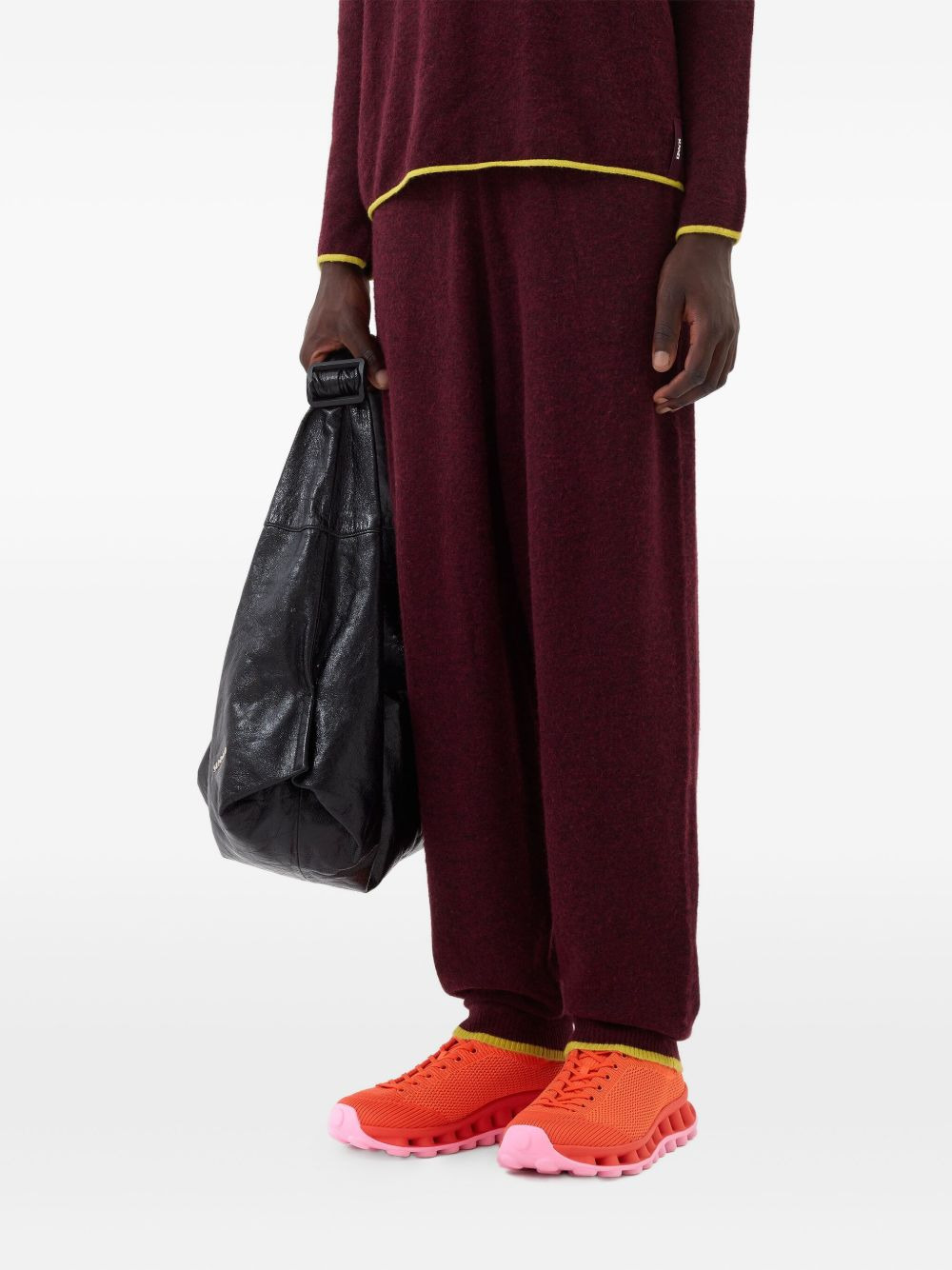 elastic-waistband knit trousers - 3