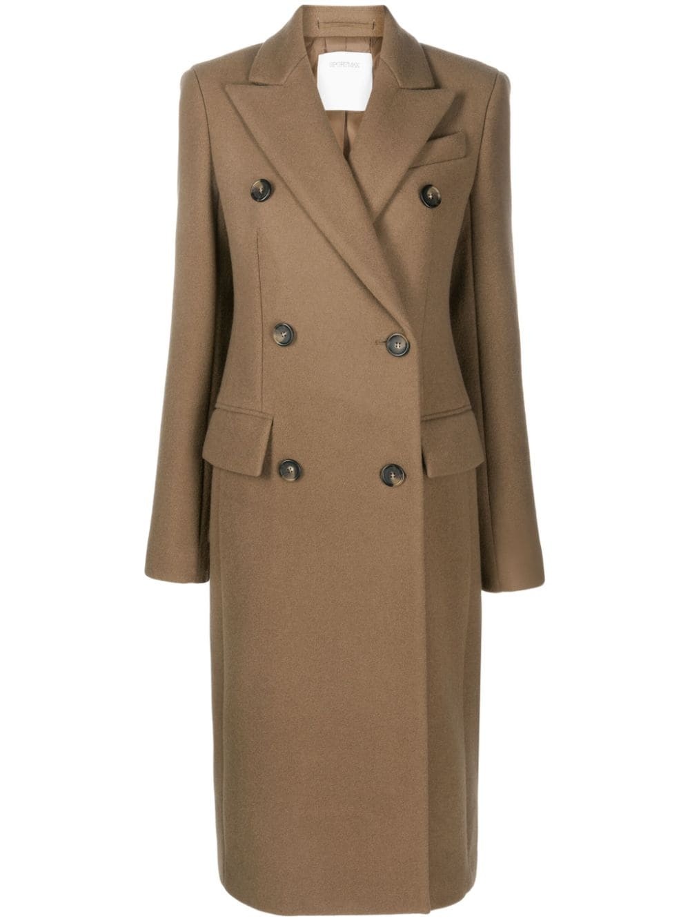 double-breasted wool-cashmere coat - 1