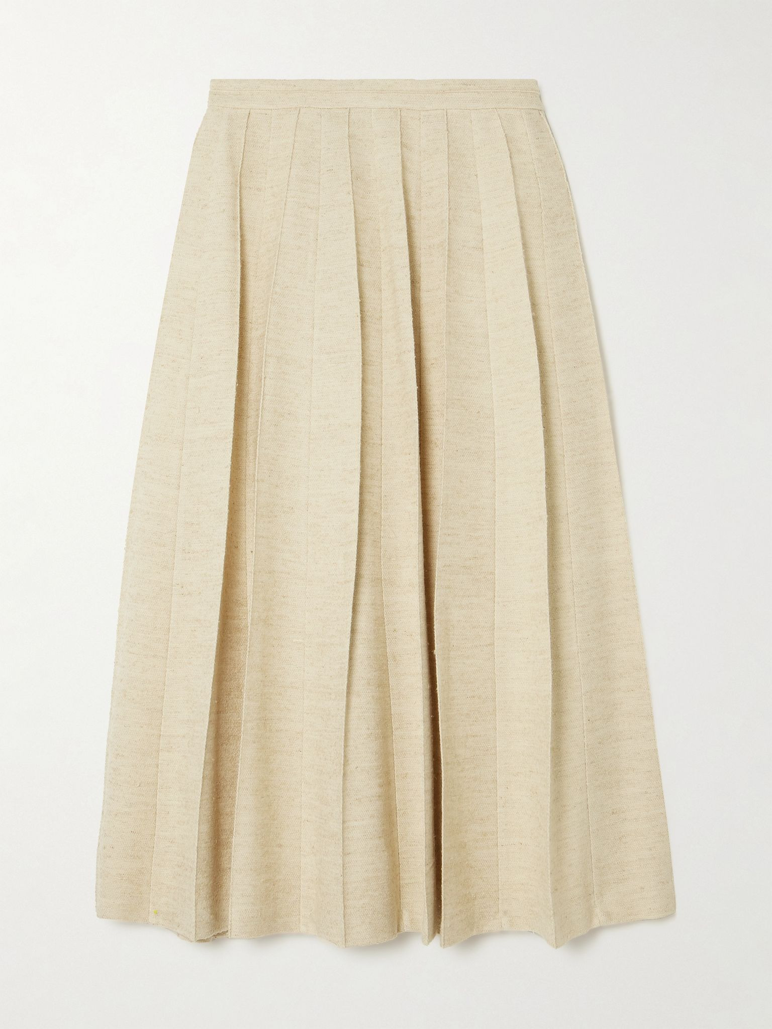 Pleated woven midi skirt Off-white - 1