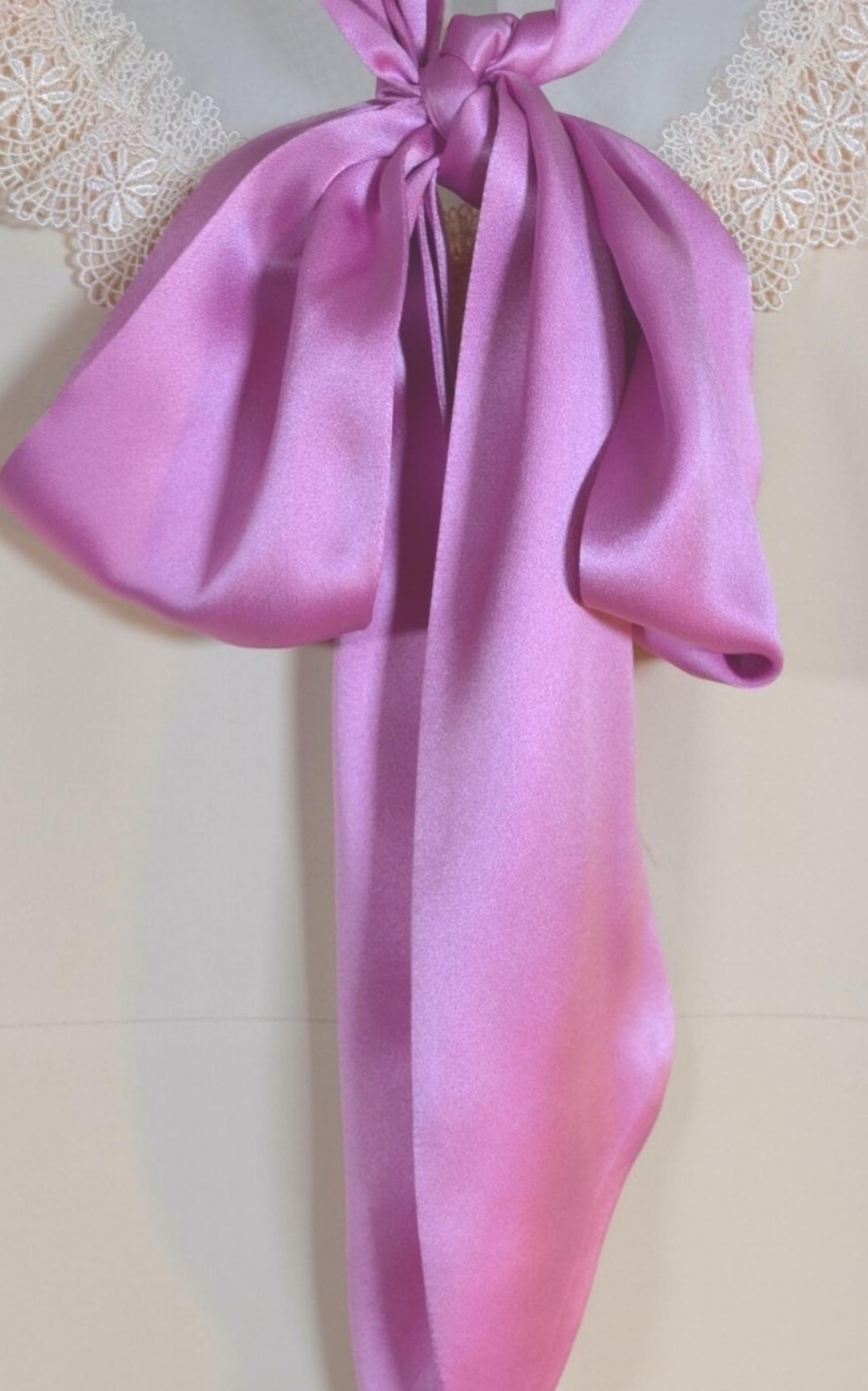 Wool & Silk Blend Mini Dress with Pussycat Bow - 7