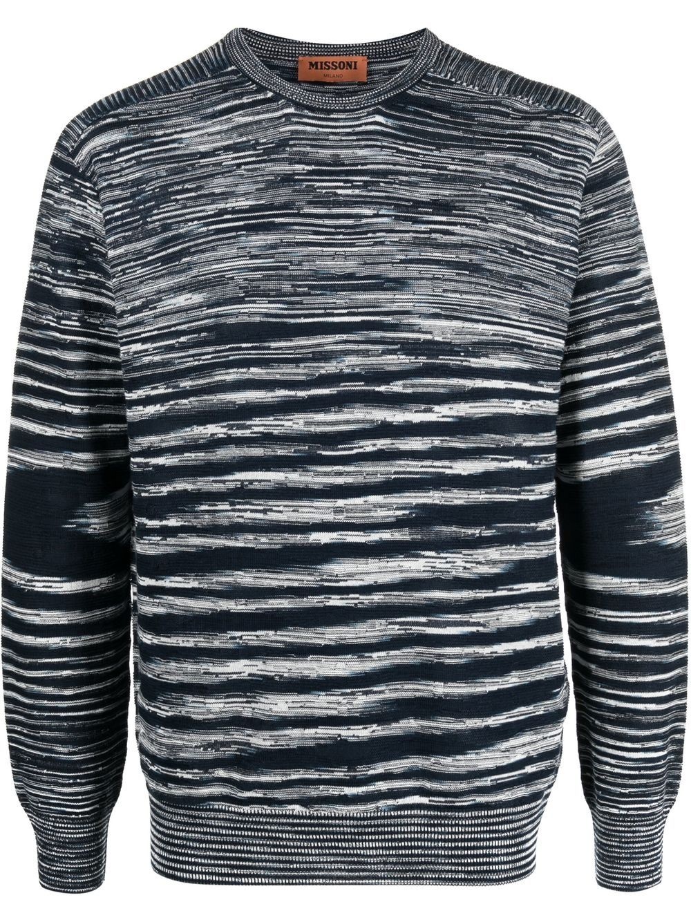 striped crew neck jumper - 1