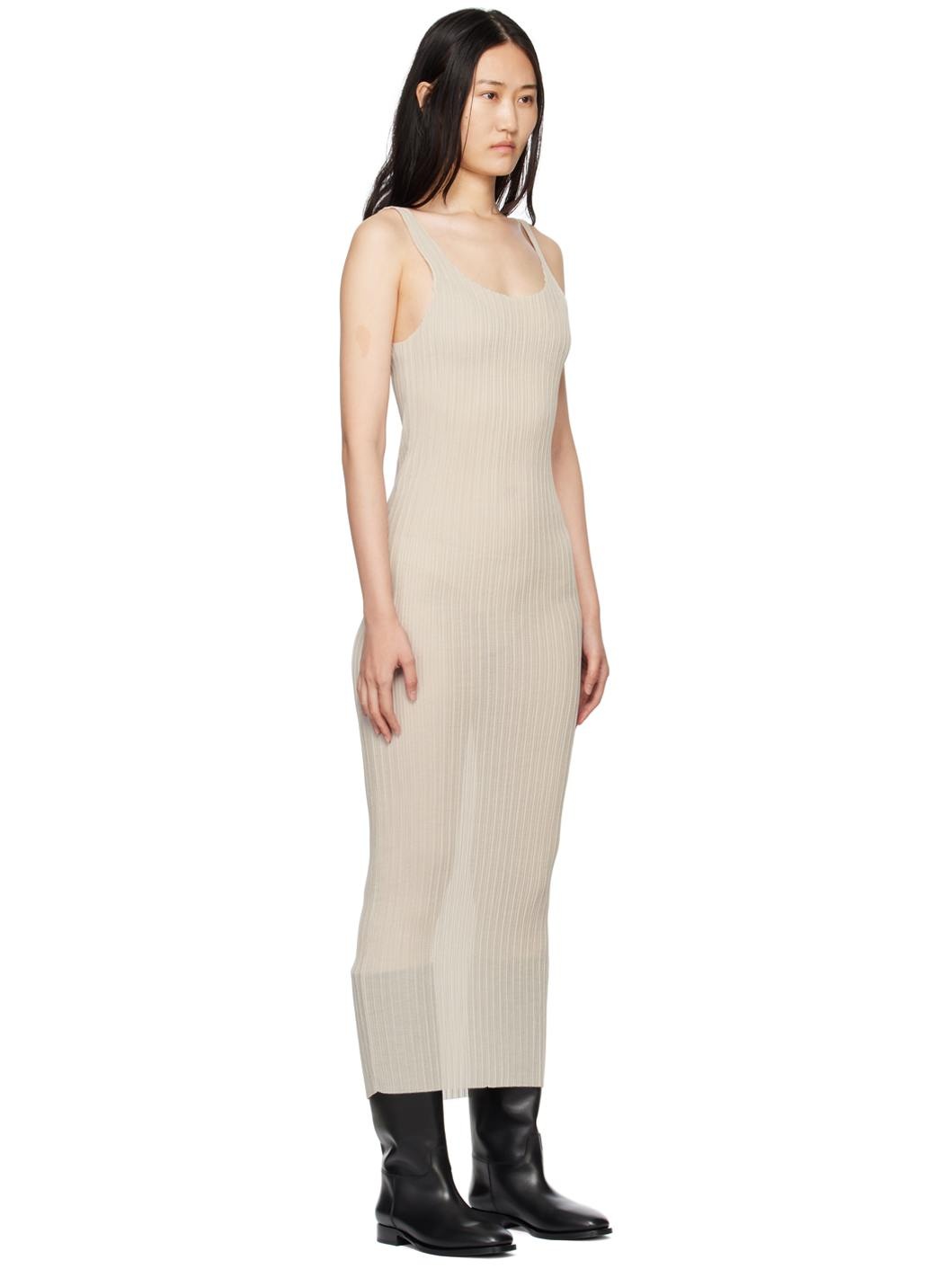 Taupe Plissé Tank Maxi Dress - 2