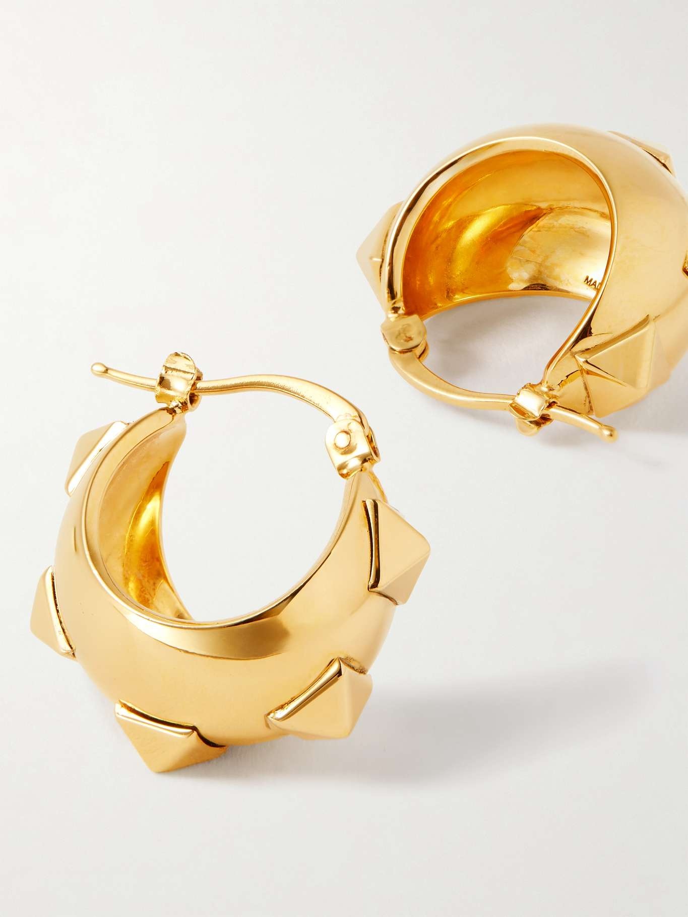 Rockstud Wispy gold-tone hoop earrings - 3