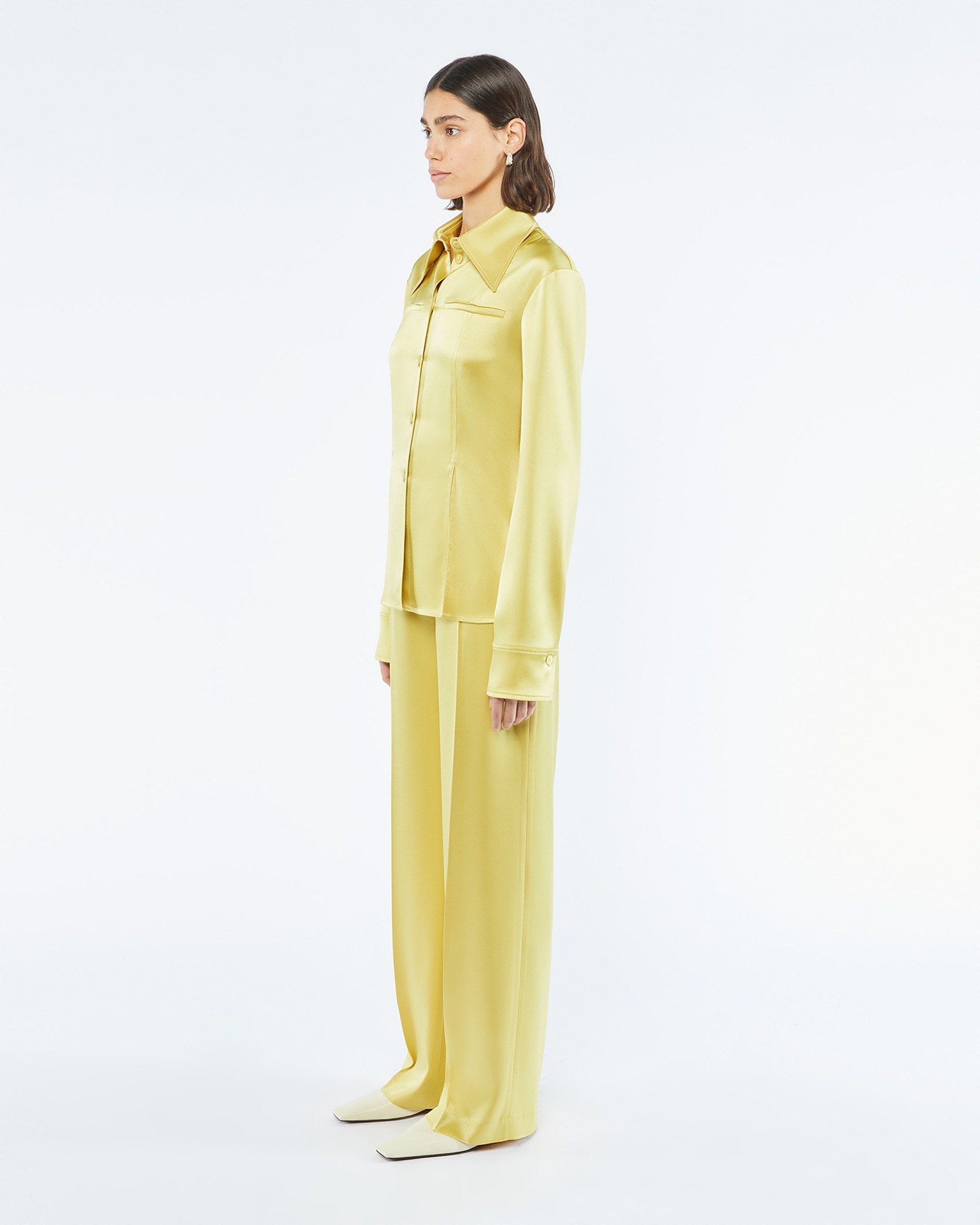 KEZIA - Slip satin pants - Yellow - 4