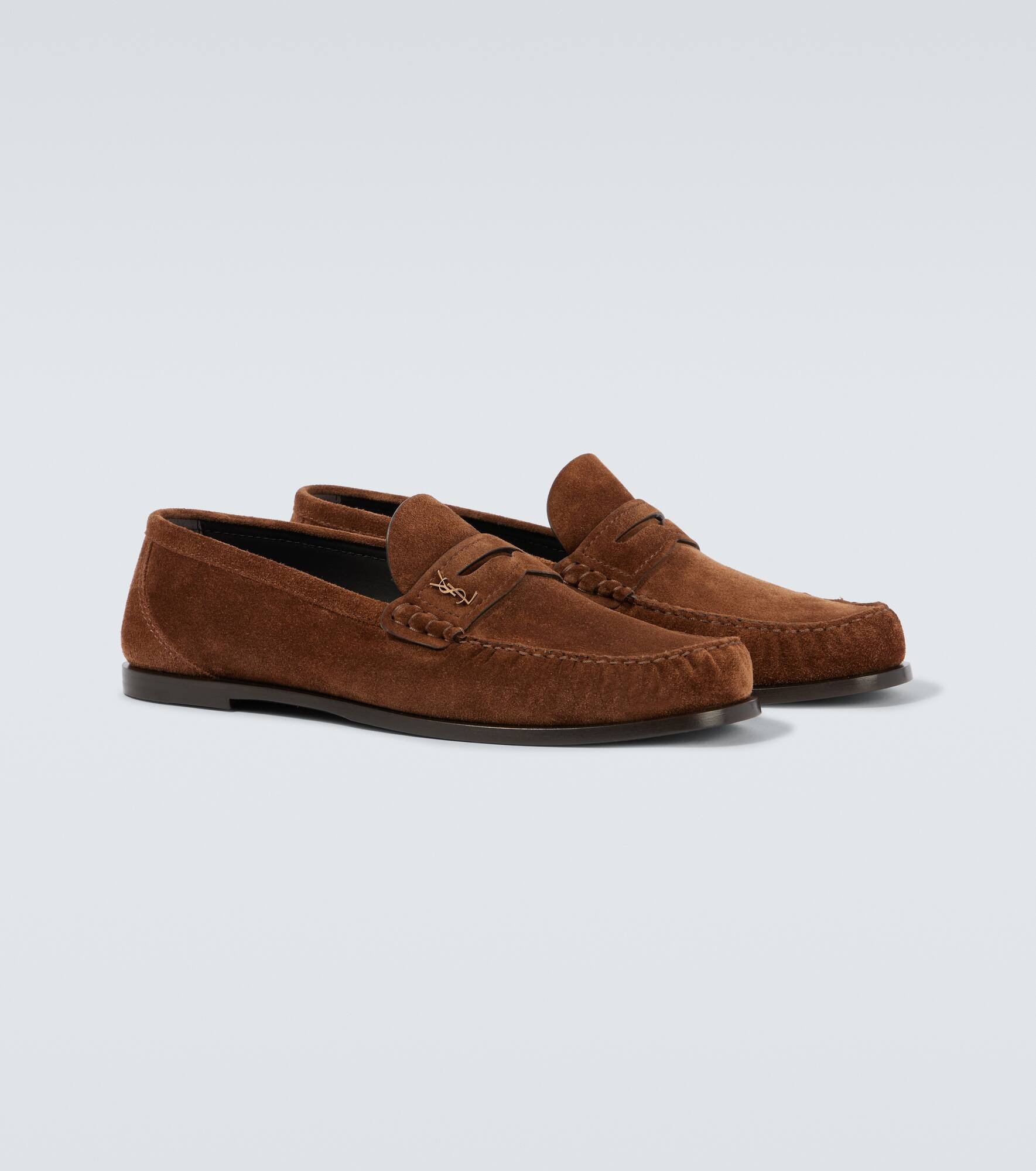 Laurent Cassandre suede penny loafers - 5